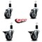 Service Caster 3.5'' Thermoplastic Rubber Wheel Swivel 1-3/8'' Expanding Stem Caster Set 2 Brakes, 4PK SCC-EX20S3514-TPRB-2-PLB-2-138 - alternate 2